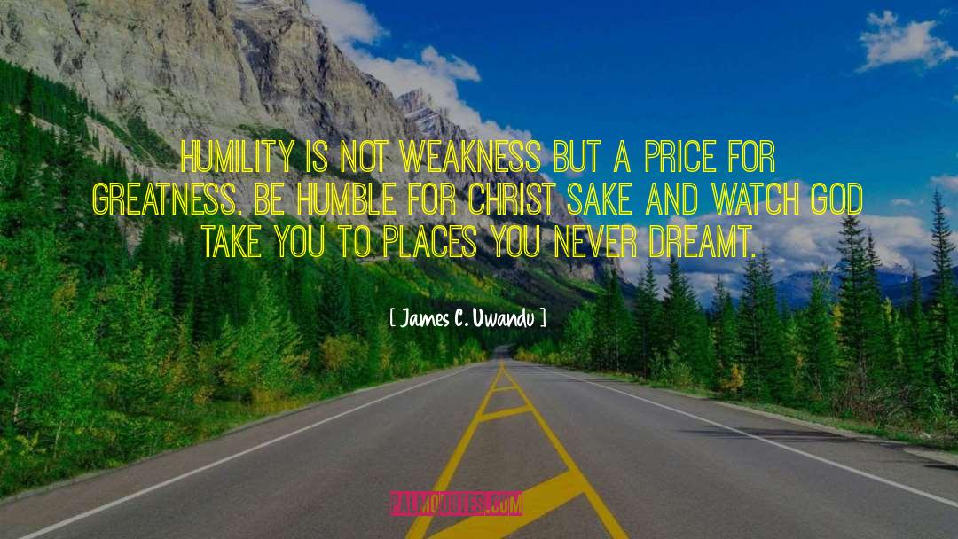 James C. Uwandu Quotes: Humility is not weakness but
