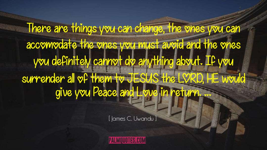 James C. Uwandu Quotes: There are things you can