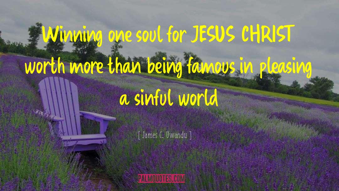 James C. Uwandu Quotes: Winning one soul for JESUS