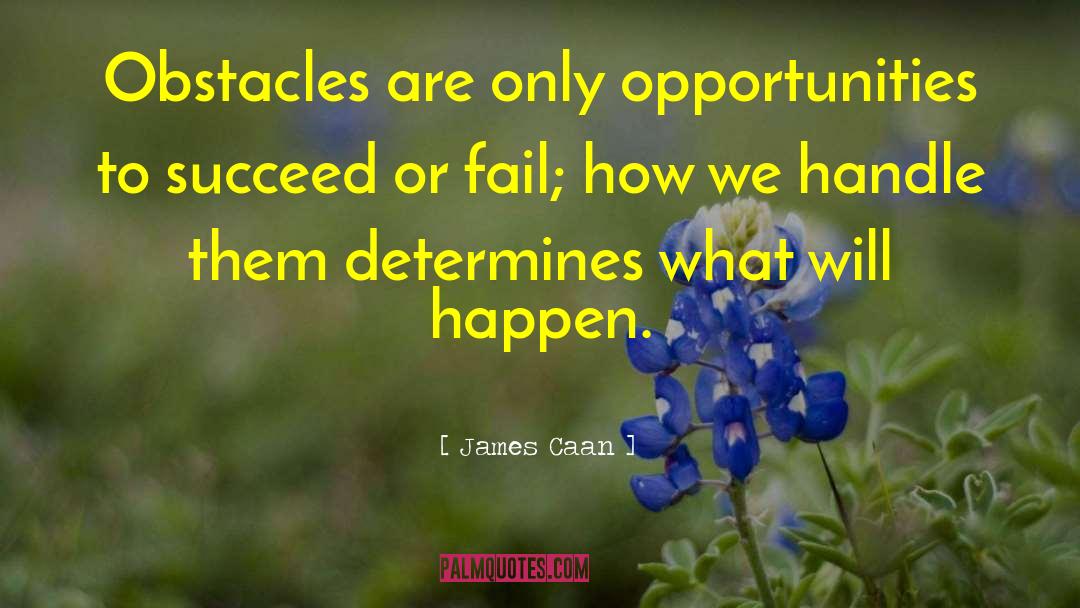 James Caan Quotes: Obstacles are only opportunities to