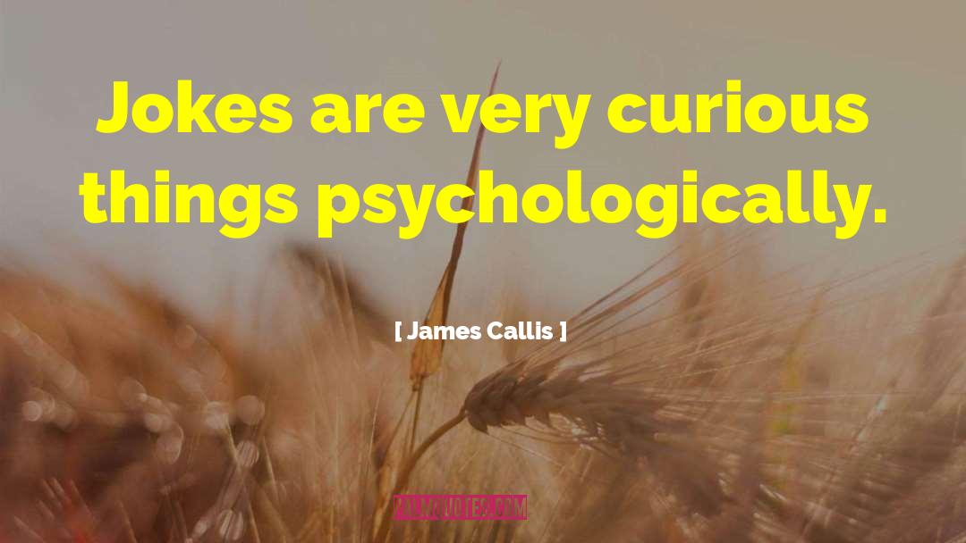 James Callis Quotes: Jokes are very curious things