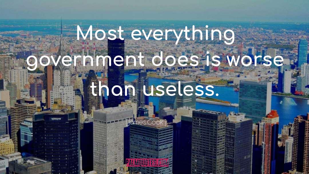 James Cook Quotes: Most everything government does is