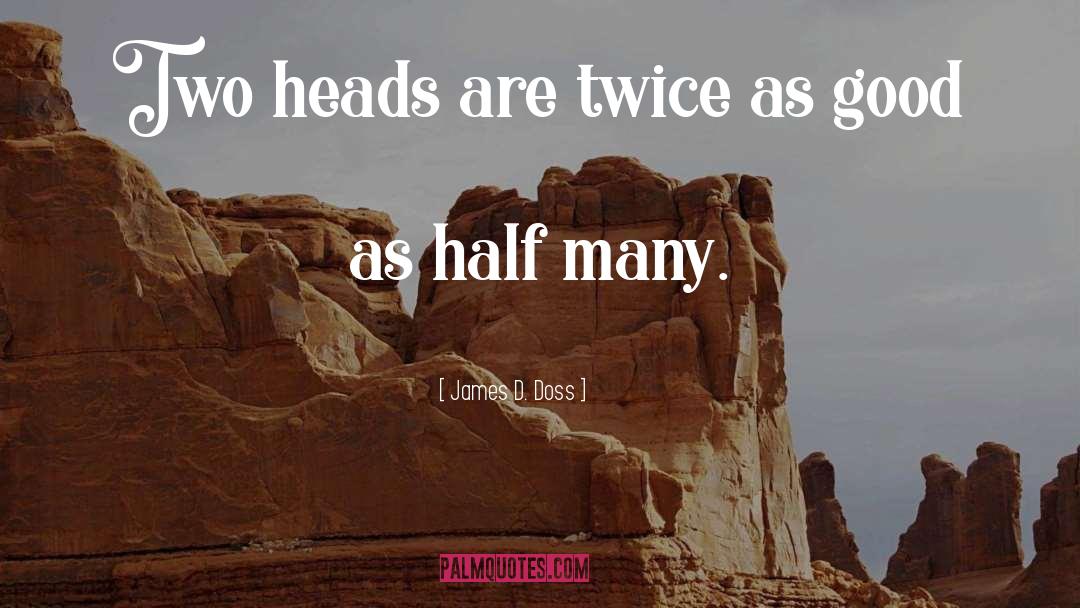 James D. Doss Quotes: Two heads are twice as