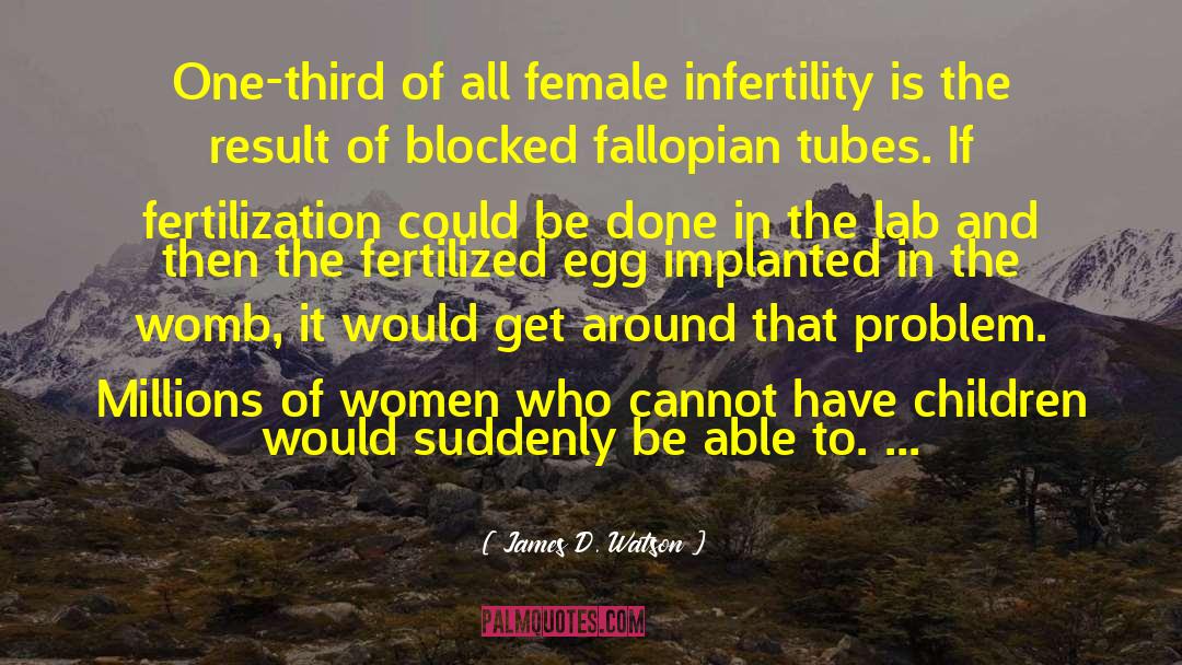 James D. Watson Quotes: One-third of all female infertility
