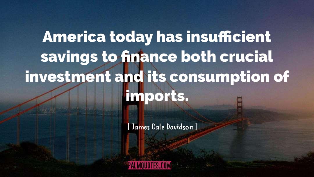 James Dale Davidson Quotes: America today has insufficient savings