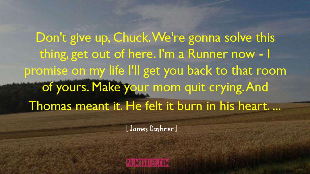 James Dashner Quotes: Don't give up, Chuck. We're