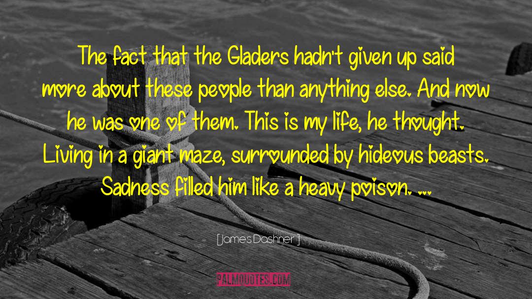 James Dashner Quotes: The fact that the Gladers