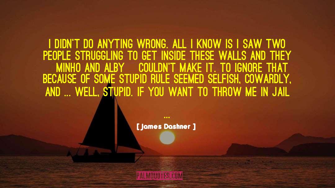 James Dashner Quotes: I didn't do anyting wrong.