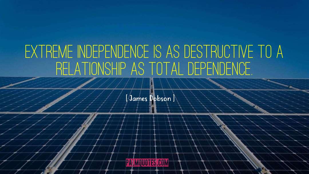 James Dobson Quotes: Extreme independence is as destructive