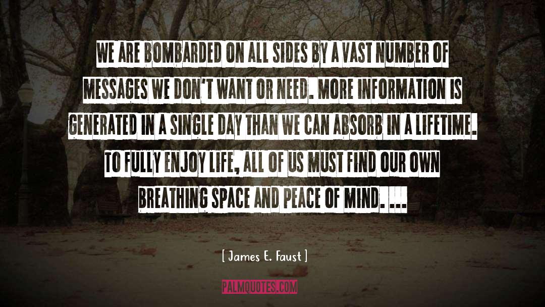 James E. Faust Quotes: We are bombarded on all