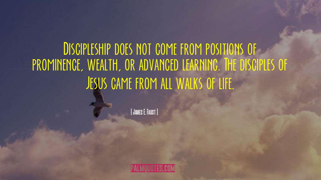 James E. Faust Quotes: Discipleship does not come from