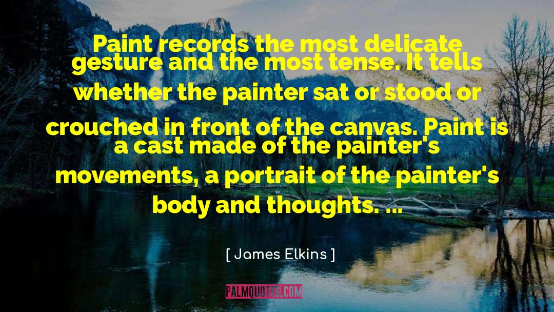 James Elkins Quotes: Paint records the most delicate