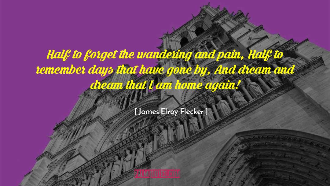 James Elroy Flecker Quotes: Half to forget the wandering