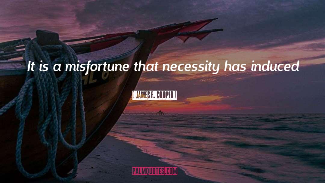 James F. Cooper Quotes: It is a misfortune that