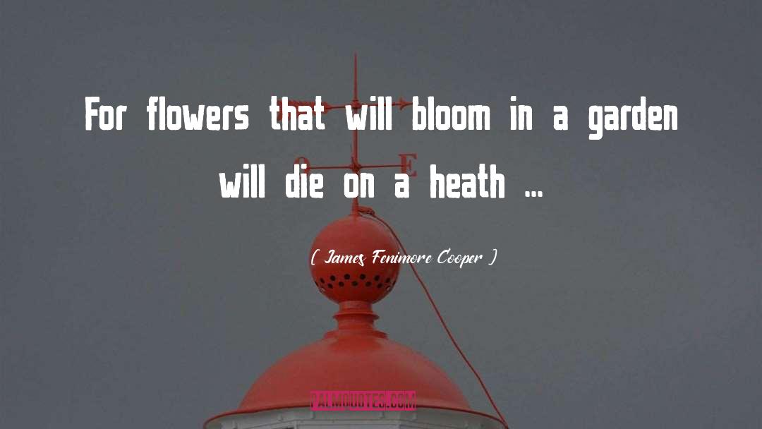 James Fenimore Cooper Quotes: For flowers that will bloom