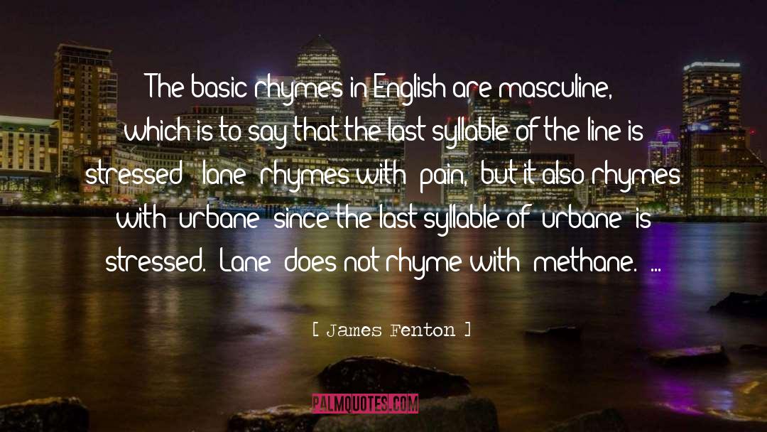 James Fenton Quotes: The basic rhymes in English