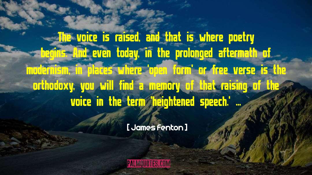 James Fenton Quotes: The voice is raised, and