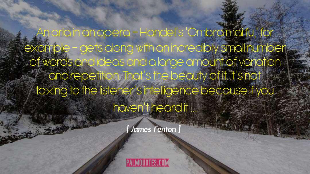 James Fenton Quotes: An aria in an opera