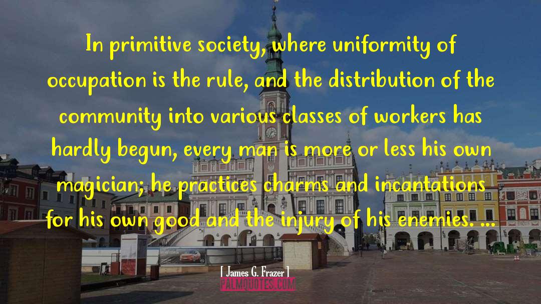 James G. Frazer Quotes: In primitive society, where uniformity