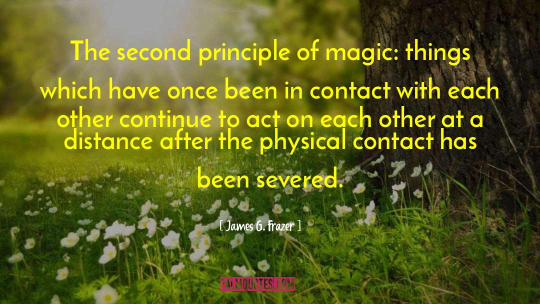 James G. Frazer Quotes: The second principle of magic: