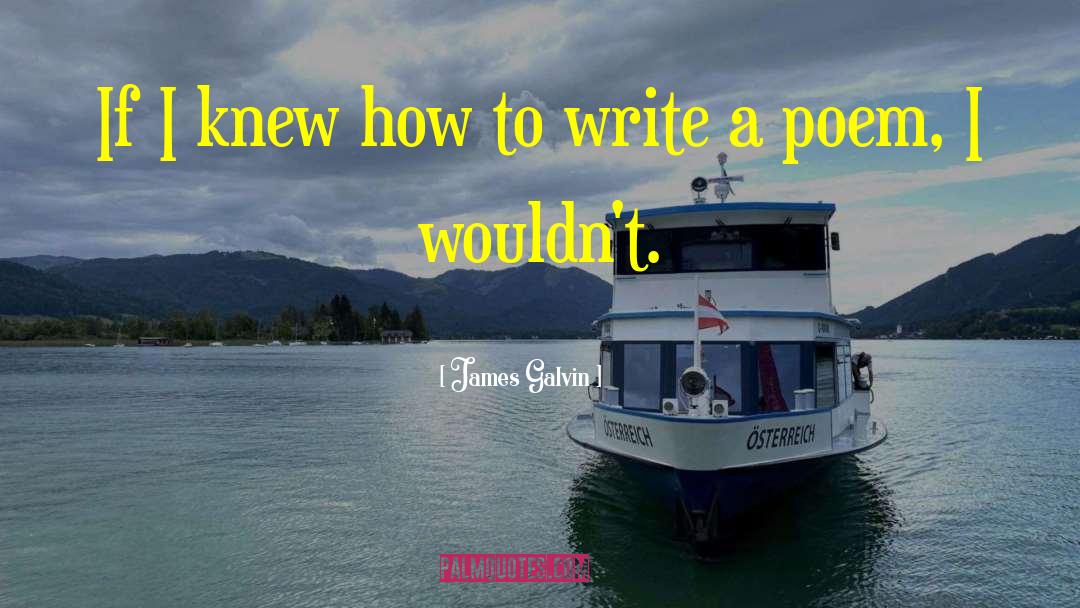 James Galvin Quotes: If I knew how to