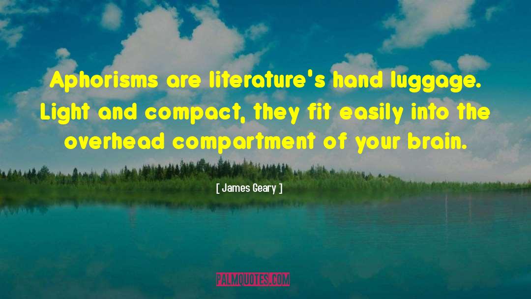 James Geary Quotes: Aphorisms are literature's hand luggage.