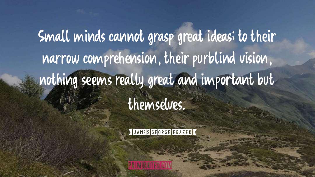 James George Frazer Quotes: Small minds cannot grasp great
