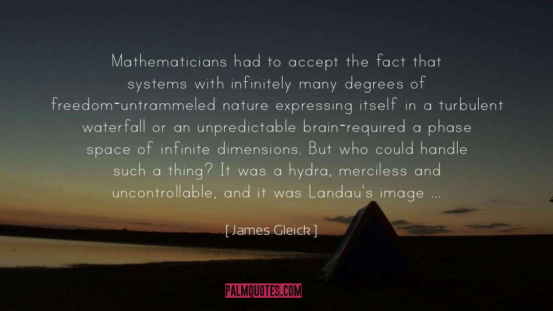 James Gleick Quotes: Mathematicians had to accept the