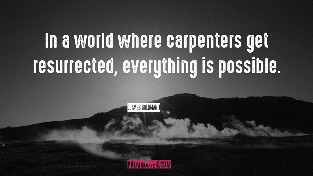 James Goldman Quotes: In a world where carpenters