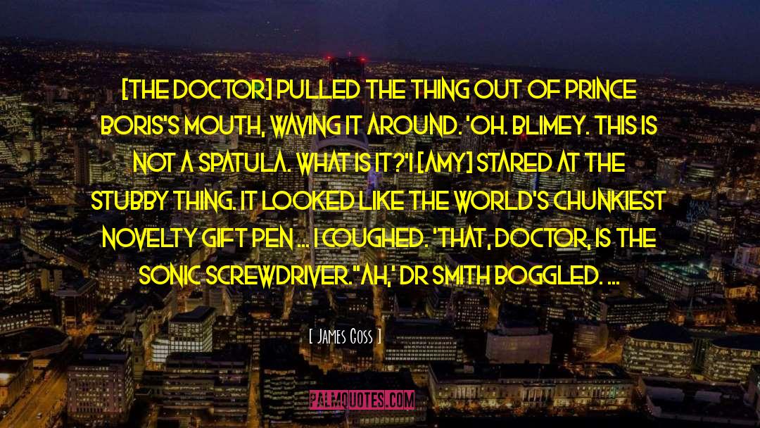 James Goss Quotes: [The Doctor] pulled the thing