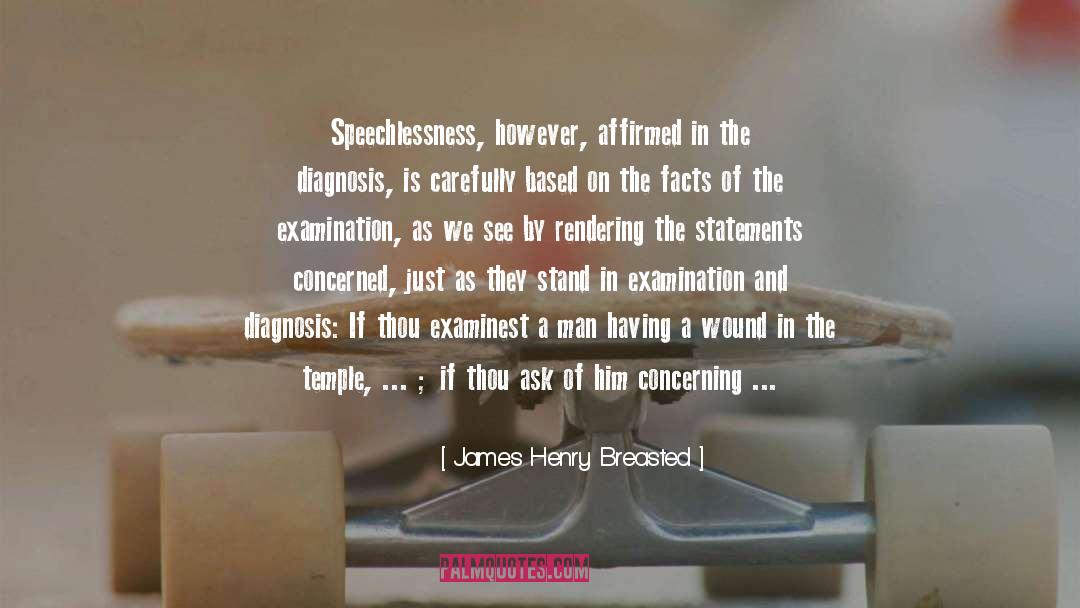James Henry Breasted Quotes: Speechlessness, however, affirmed in the