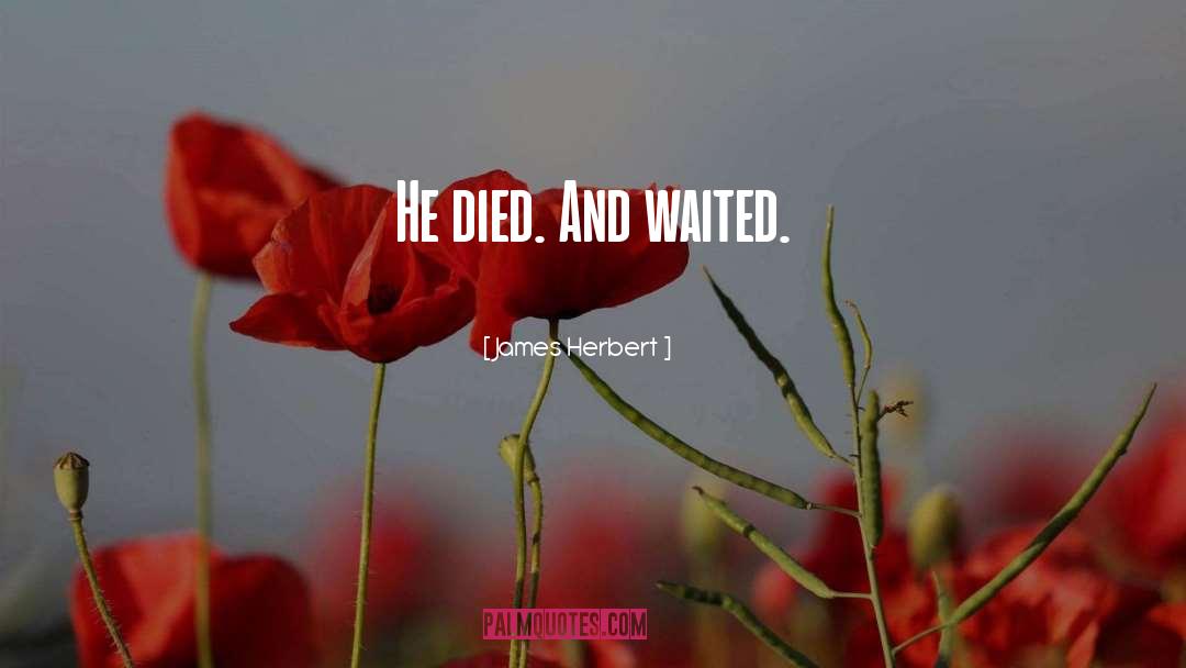 James Herbert Quotes: He died. And waited.