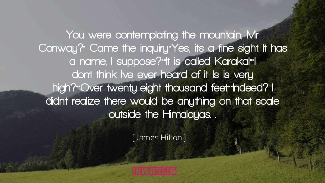 James Hilton Quotes: You were contemplating the mountain,