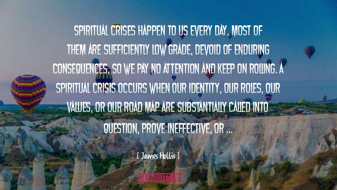 James Hollis Quotes: Spiritual crises happen to us