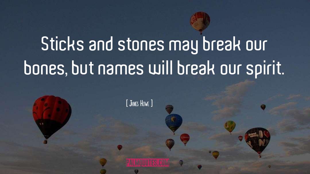 James Howe Quotes: Sticks and stones may break