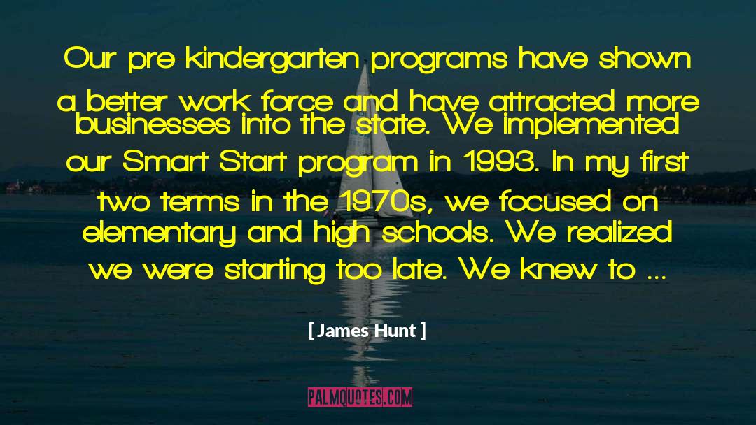 James Hunt Quotes: Our pre-kindergarten programs have shown