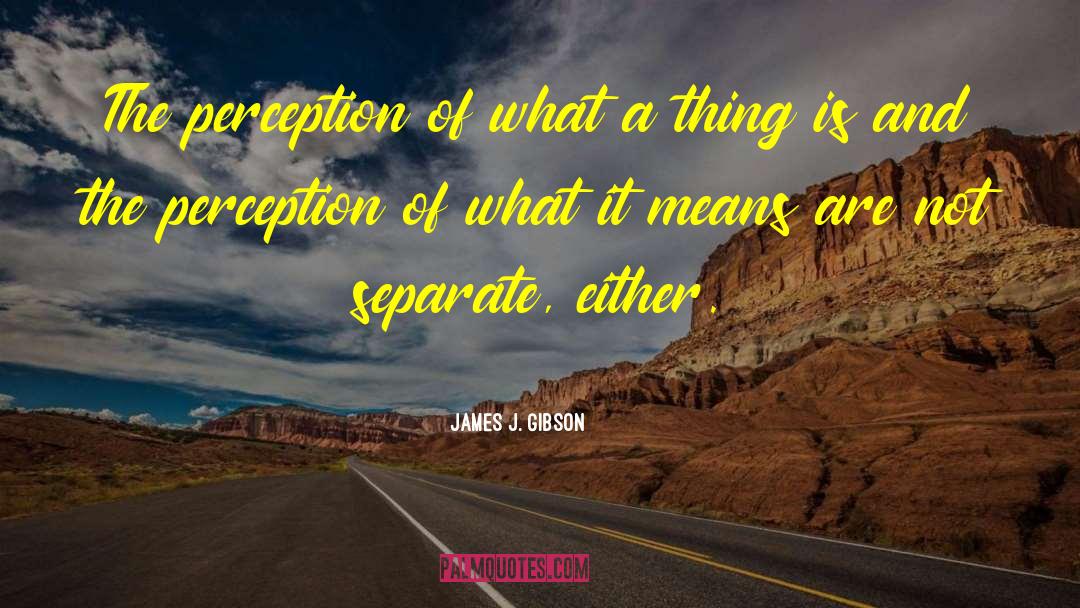 James J. Gibson Quotes: The perception of what a