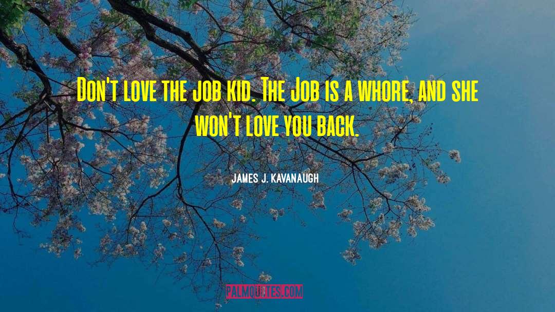 James J. Kavanaugh Quotes: Don't love the job kid.