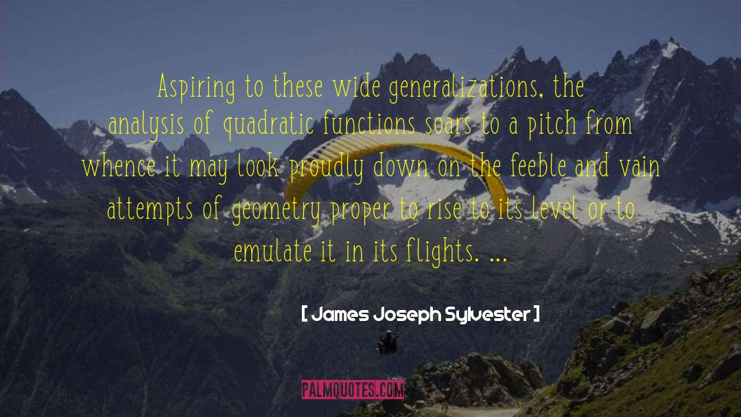 James Joseph Sylvester Quotes: Aspiring to these wide generalizations,