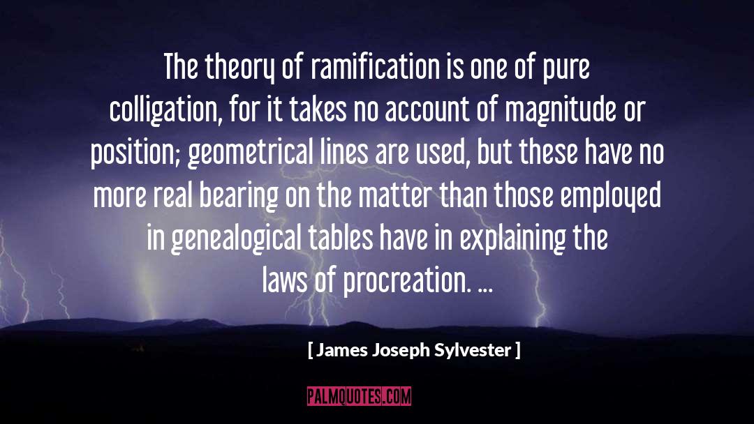 James Joseph Sylvester Quotes: The theory of ramification is