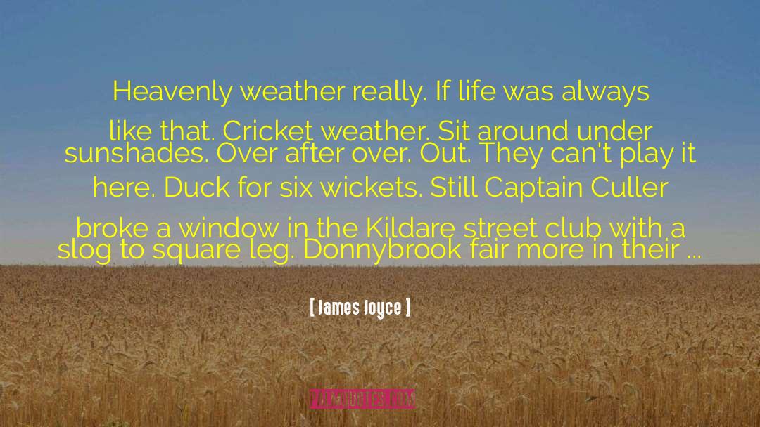 James Joyce Quotes: Heavenly weather really. If life