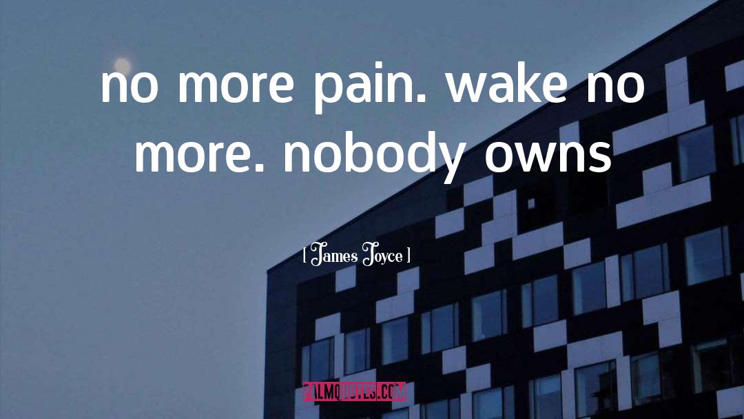 James Joyce Quotes: no more pain. wake no