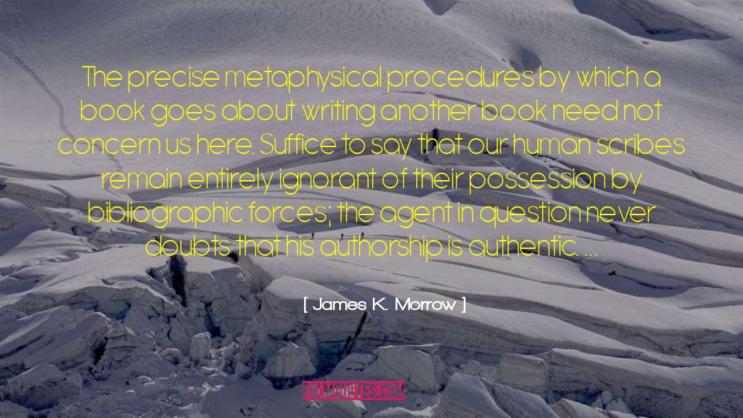 James K. Morrow Quotes: The precise metaphysical procedures by