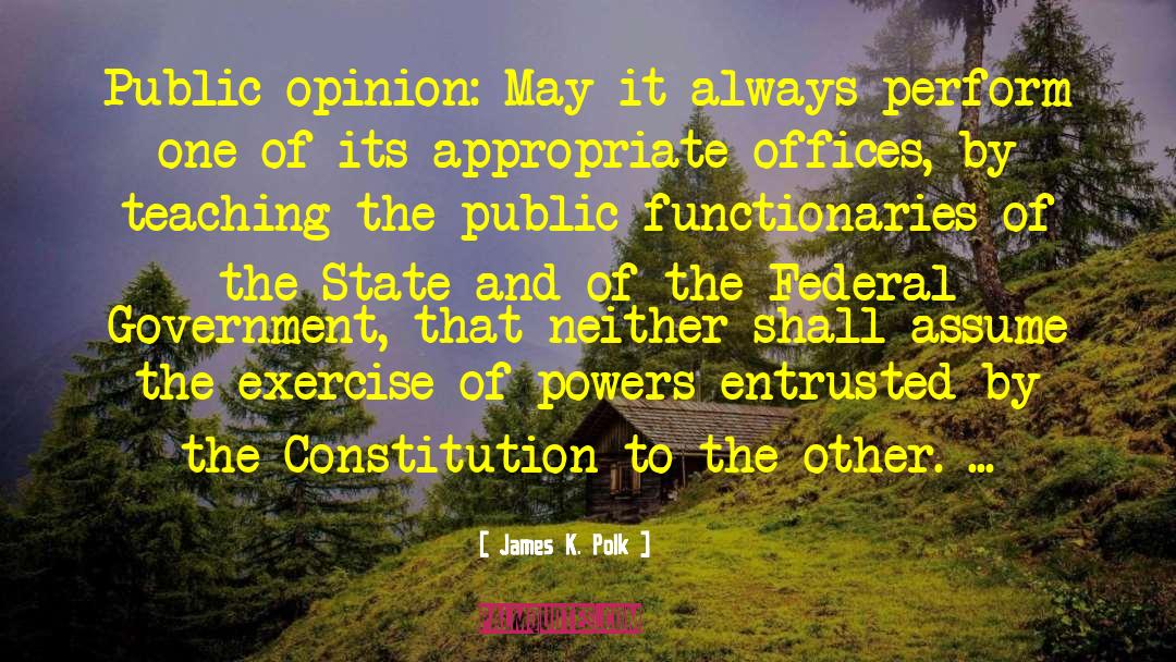 James K. Polk Quotes: Public opinion: May it always