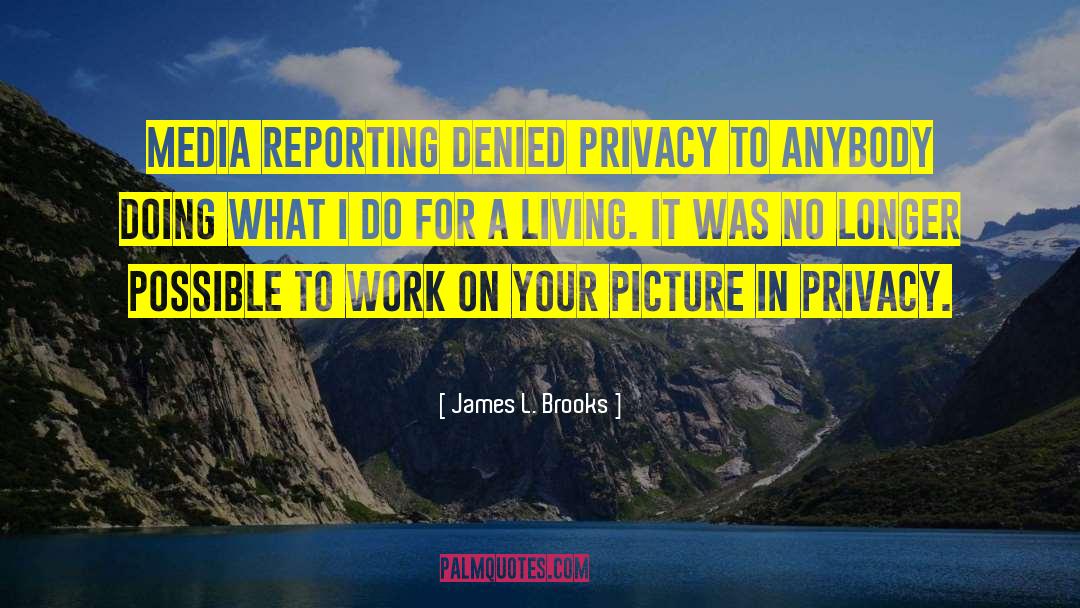 James L. Brooks Quotes: Media reporting denied privacy to