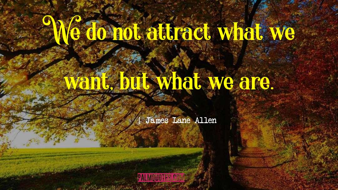 James Lane Allen Quotes: We do not attract what