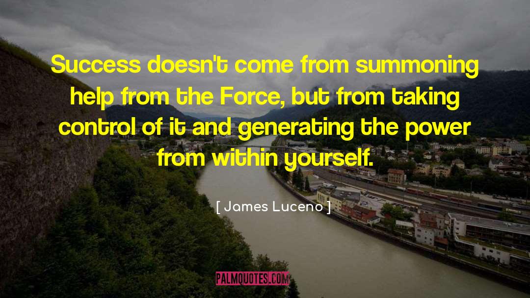 James Luceno Quotes: Success doesn't come from summoning