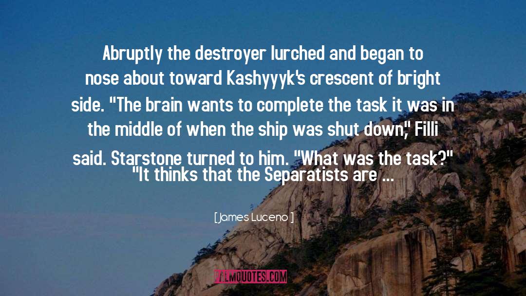 James Luceno Quotes: Abruptly the destroyer lurched and