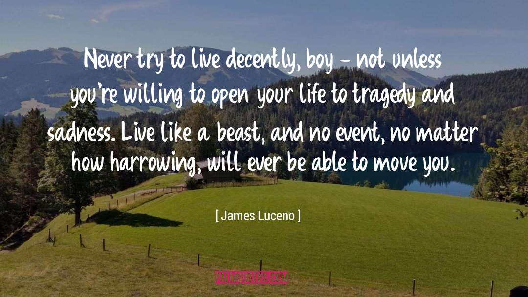 James Luceno Quotes: Never try to live decently,