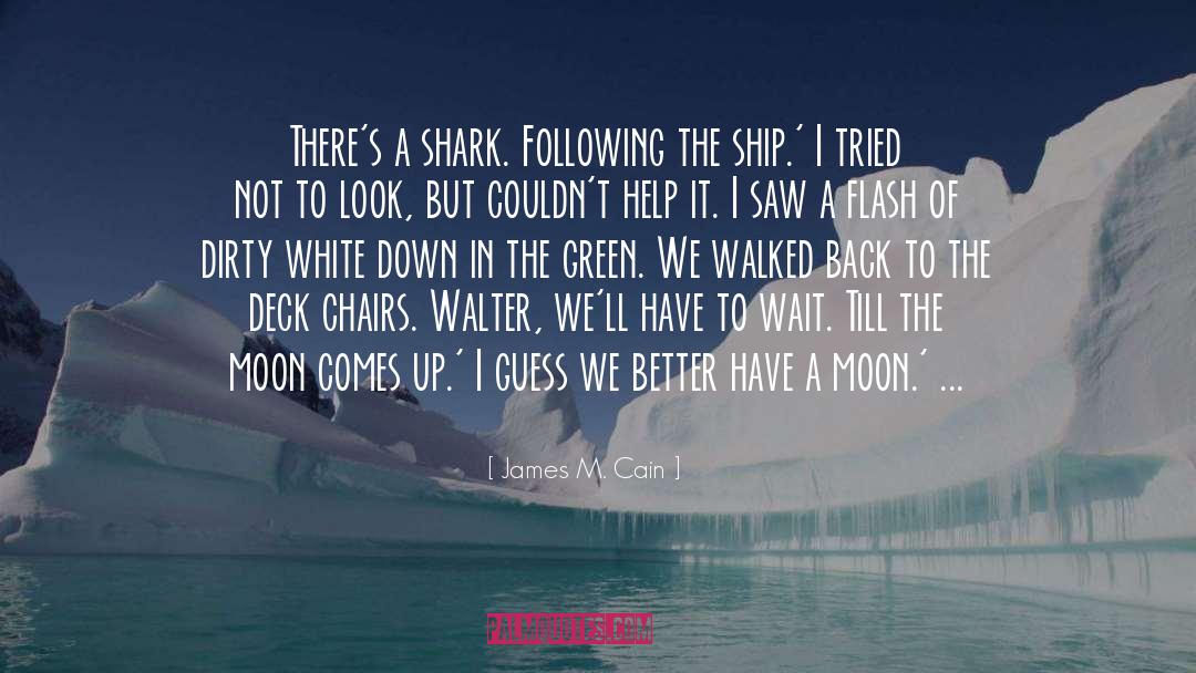 James M. Cain Quotes: There's a shark. Following the